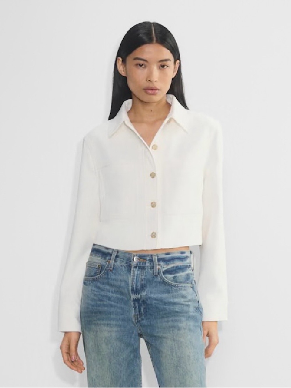 Wilfred Cream Cropped Jacket - Medium